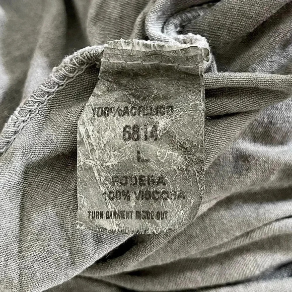 Belle France Boho Lagenlook Sage Embellished Lace Tunic Knit Chiffon Top Size L - Picture 9 of 10